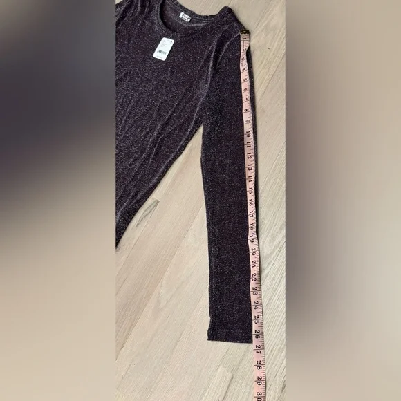 NEW Free People Intimately L Mesh So Well Layering Top Red Wine Metallic NWT - Picture 7 of 11